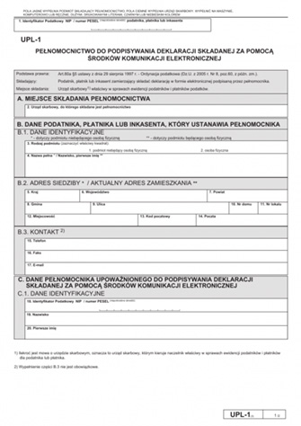 Wypełnij UPL-1 online